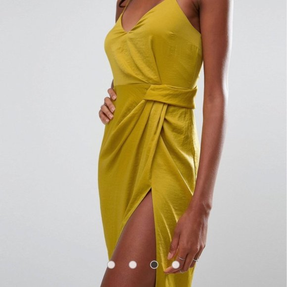 ASOS Hammered Satin Strappy Pencil Midi Dress - Picture 14 of 16